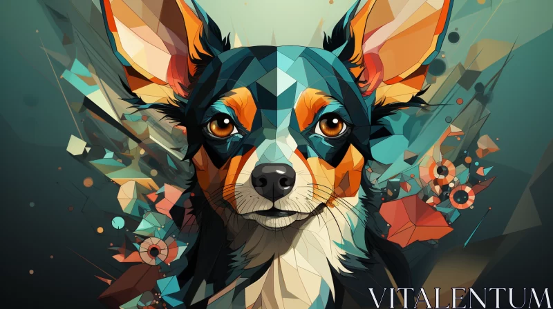 Abstract Digital Art of Chihuahua in Geometric Style AI Image