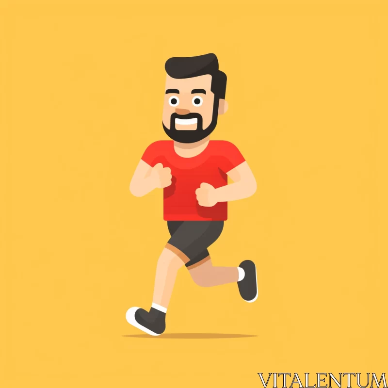 Fitness Enthusiast Running in Traditional Mexican Art Style AI Image