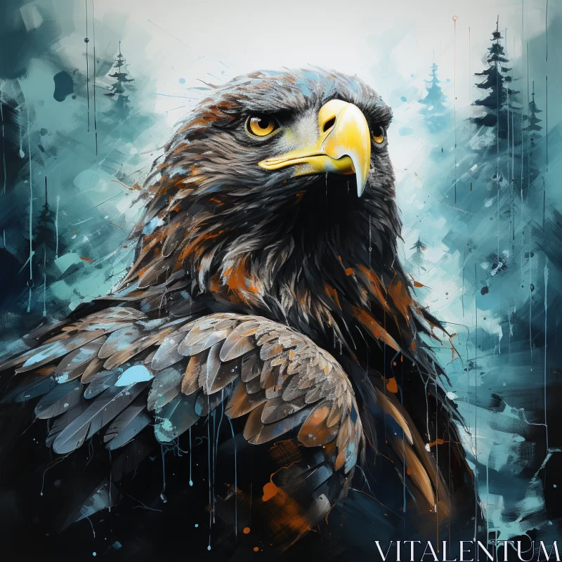 Aggressive-Styled Digital Illustration of an Eagle AI Image