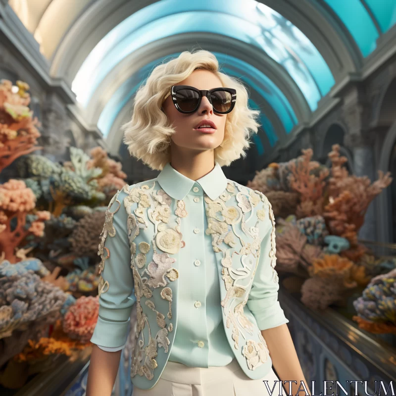 Baroque-Inspired Fashion and Coral Reef: A Beautiful Blend AI Image