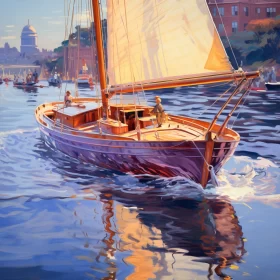 Impressionist Sailboat Artwork: A Journey of Discovery in 32K UHD AI Image