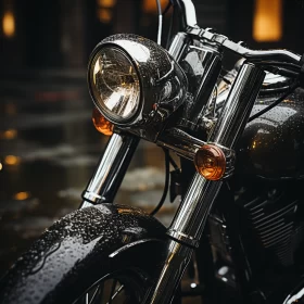 Steelpunk Motorcycle in Rain: A Moody, Atmospheric Showcase
