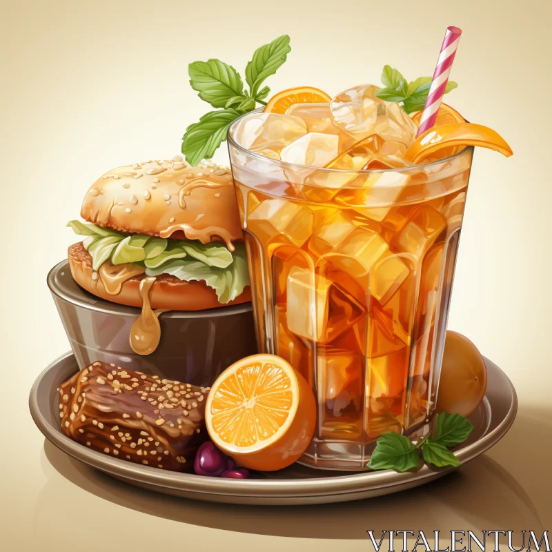 Artistic Food Illustration: Realistic and Detailed AI Image
