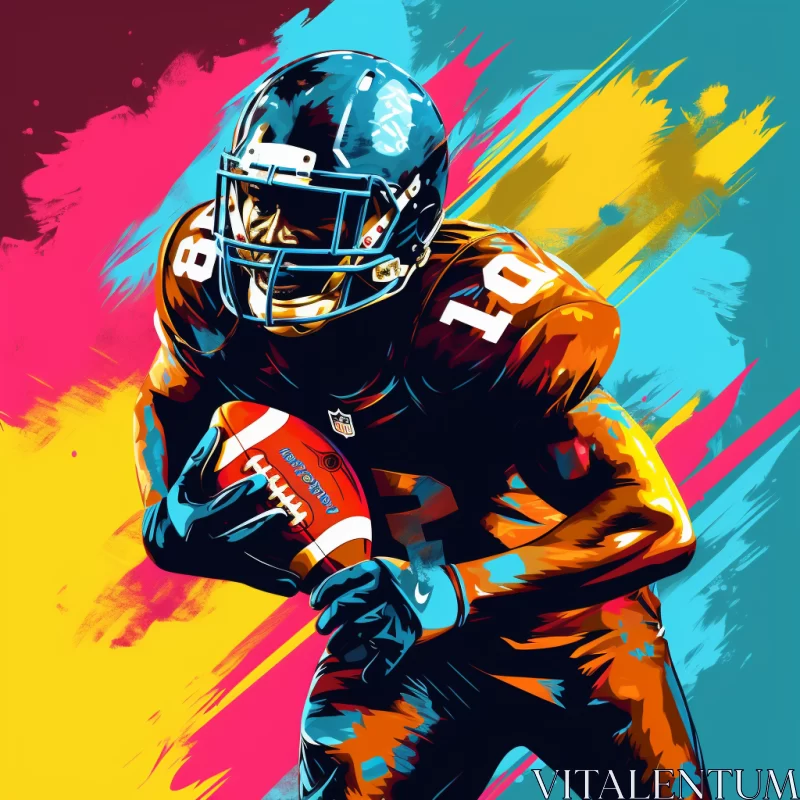 AI ART Intense Football Play Captured in Bold Colors