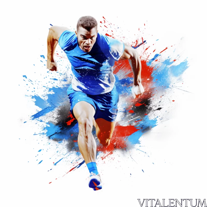 Athlete in Motion: A Fusion of Speed, Power, and Art AI Image