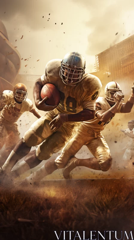Vintage Football Match in Textured Realism Style AI Image