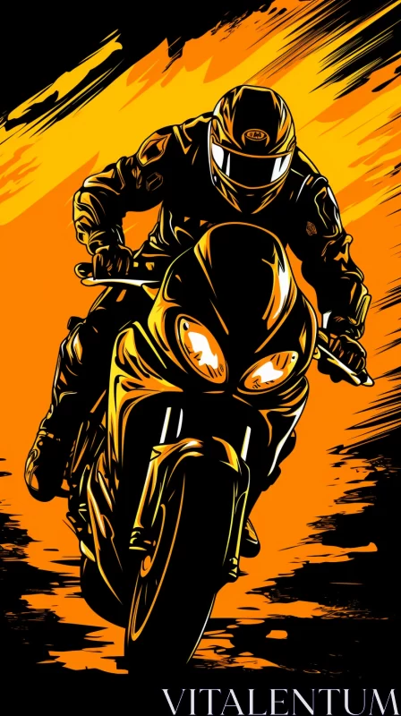 AI ART High-Definition Noir Comic Art of Motorcycle Racer
