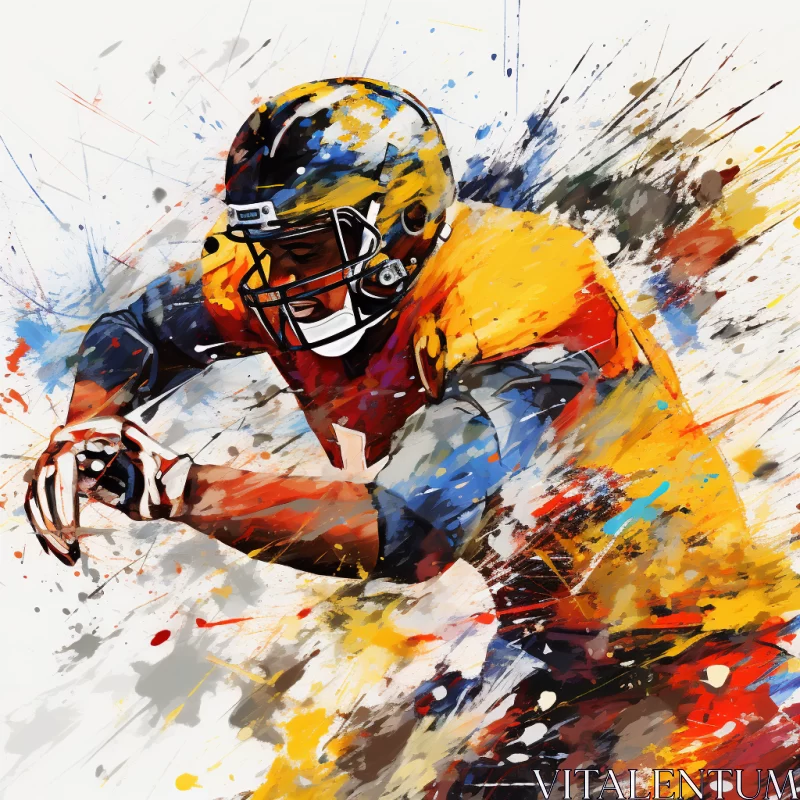 Football Player in Action: A Fusion of Roguecore, Seapunk & African Art AI Image