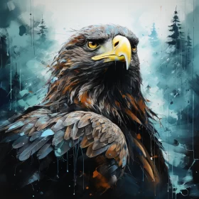Aggressive-Styled Digital Illustration of an Eagle AI Image