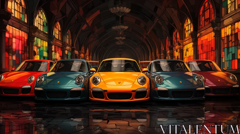 Pop Art-inspired Porsche 911 Wallpaper: A Fusion of Classic and Modern Art - AI Art images AI Image