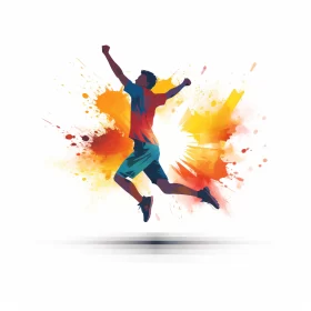 Sports Silhouettes against Vivid Colorful Background
