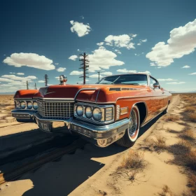 Vintage Cadillac in Desert - A Surrealistic Journey - AI Art images