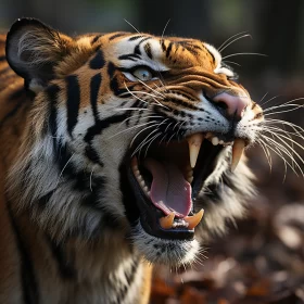 Captivating Backlit Tiger: A Storytelling Wildlife Image AI Image