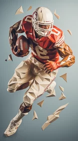 Muscular Football Player in Action: Precisionist Art Style Image AI Image