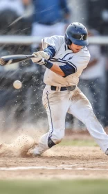 Home Run in Navy and White: A Baseball Game Image of Precision and Movement AI Image