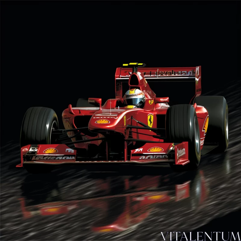 3D Ferrari F1 Race Track Reflection & Intense Contrast  - AI  Images AI Image