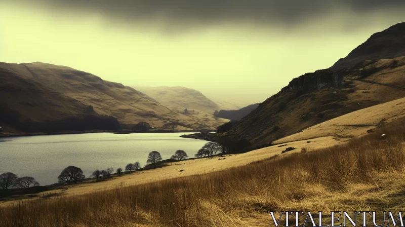 Nostalgic British Landscapes with Vintage Kodak Lighting AI Image