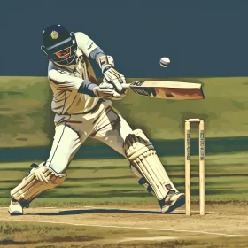 Cricket Game Art: Fusion of Contemporary Indian Art & Pop Culture AI Image