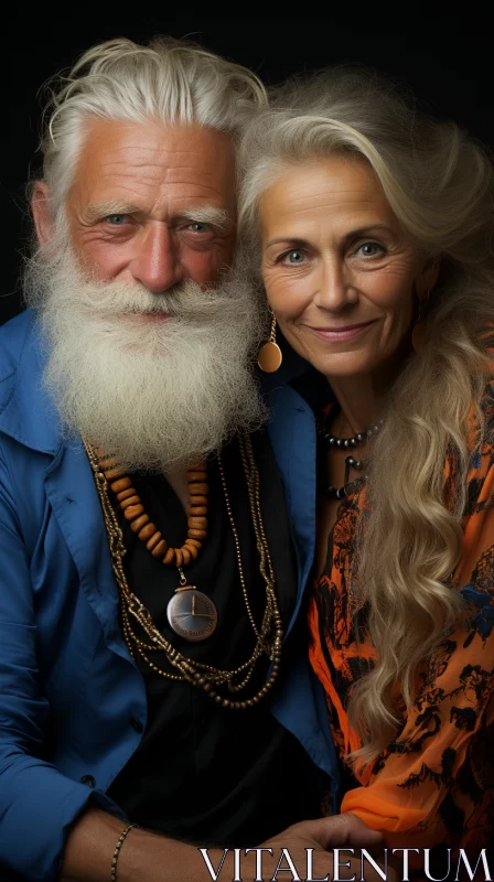 Evocative Portraits: Elder Ladies with Beards AI Image