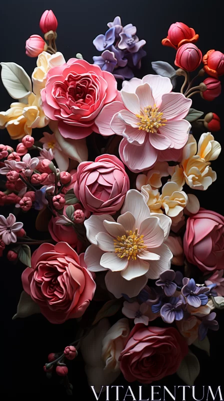 Handcrafted Paper Flower Bouquet - Detailed and Romantic AI Image