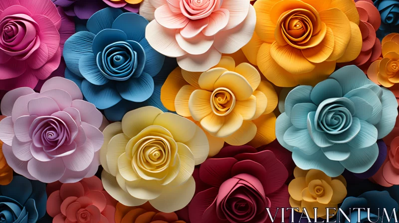 Paper Flowers Wallpaper: A Symphony of Colors and Details AI Image