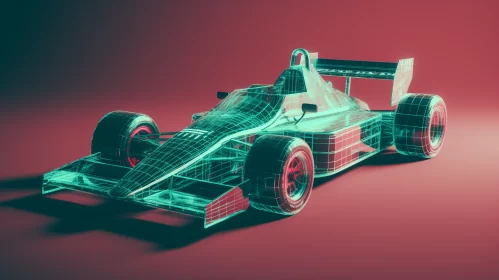 3D Rendered Vibrant Formula Car with 1970s Aesthetic  - AI Generated Images AI Image