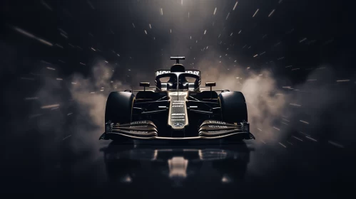 Black and Gold Lotus R21 Racing Car Digital Artwork with Fauves and Maranao Art Influence  - AI Gene AI Image