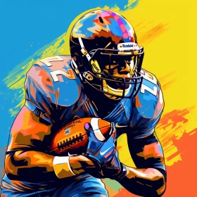 Abstract Painting of Football Player in Action