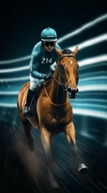 Thrilling Horse Race Dadaist Photomontage in 32K UHD AI Image
