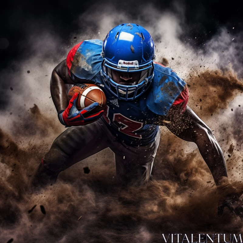 AI ART Intense American Football Action on Dusty Field