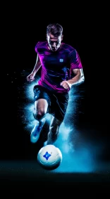 Dynamic Soccer Action Image in 32K UHD, RTX Enhanced Lighting and Innovative Page Design AI Image
