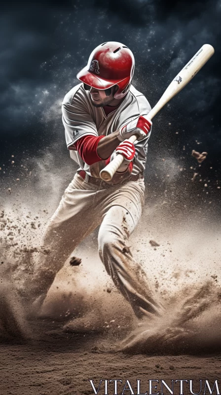 High-Velocity Baseball Player in Action, Gritty Heistcore Aesthetic AI Image