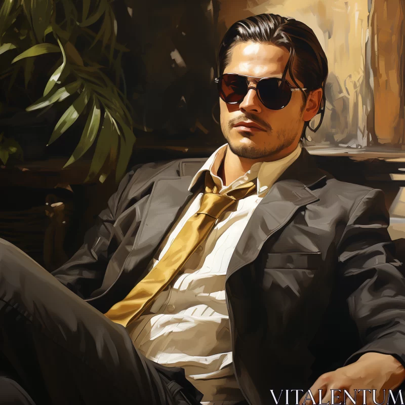 AI ART Chicano-Inspired Urban Realism with Mysterious Man in Suit