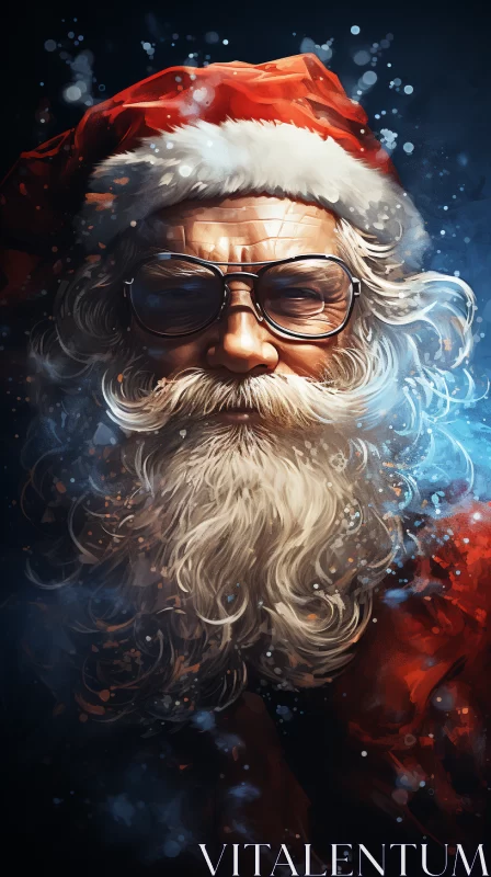 Fantasy Realism Santa Claus Portrait: A Luminous Digital Art Illustration AI Image