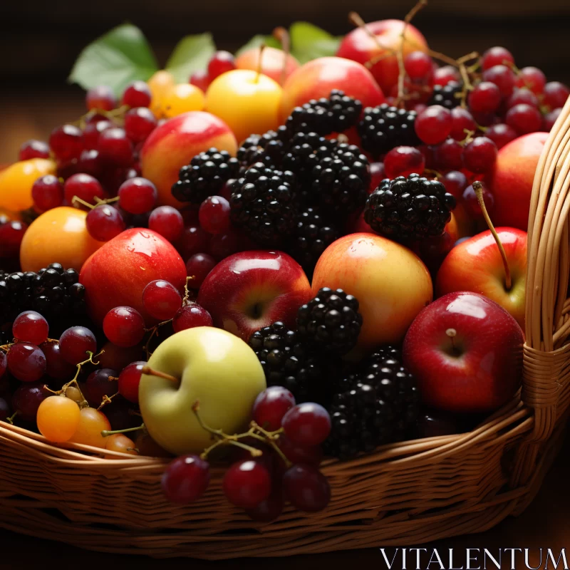 Fruit Basket in Soft Focus - A Dreamy Still Life AI Image