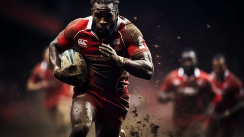 Vibrant Afro-Caribbean Rugby Player in Action, 32k UHD Resolution AI Image