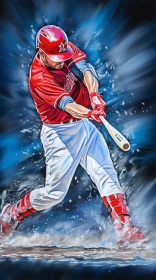 Precisionist Baseball Artwork in Acrylics and Airbrushing AI Image