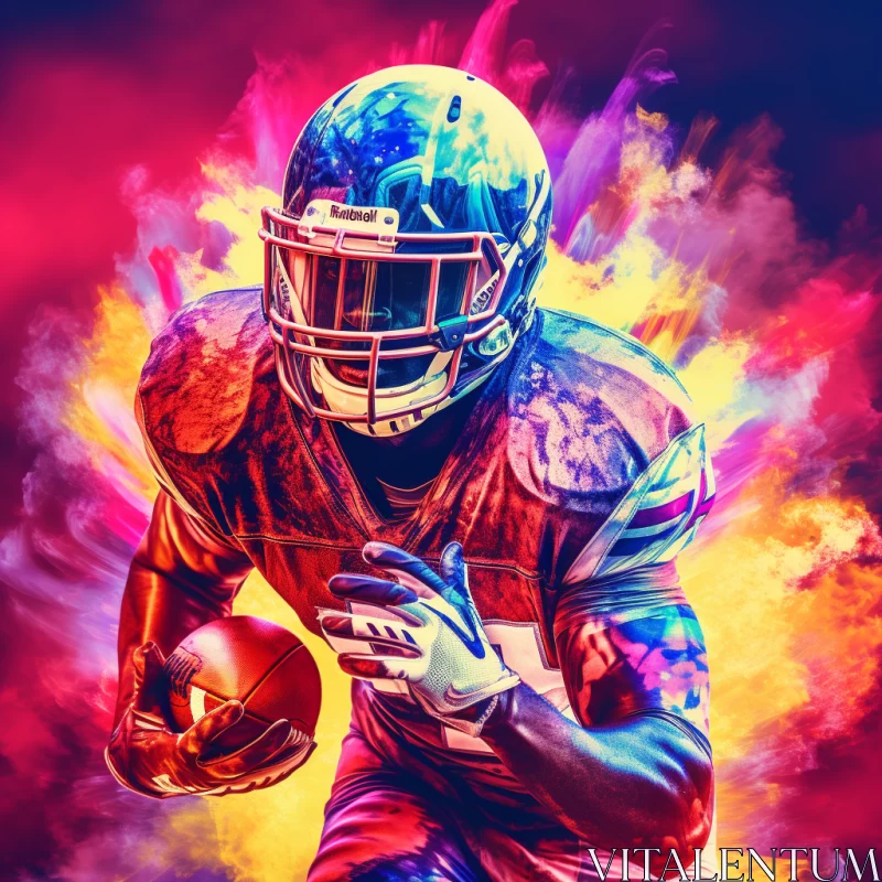 Abstract American Football Player in Full NFL Gear AI Image
