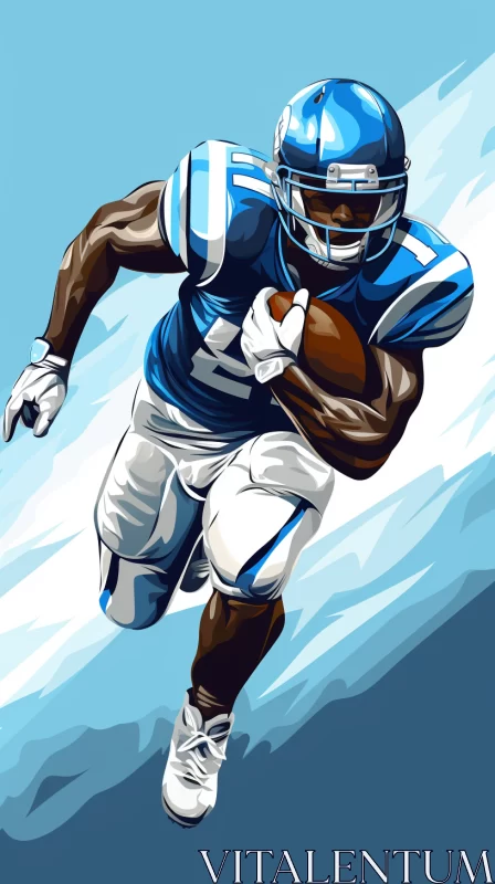 Bold Pop Art Style American Football Player in Action AI Image