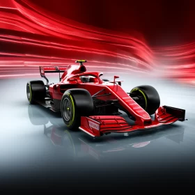 Glossy Red Ferrari Formula 1 Car: A Symbol of Speed and Power  - AI Generated Images AI Image