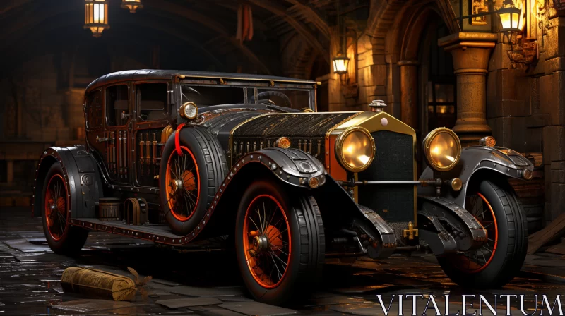 Gothic Steampunk Vintage Car - A Study in Precision and Detail - AI Art images AI Image