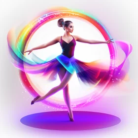 Vibrant Dancer in Aurorapunk Style - 3D Art AI Image