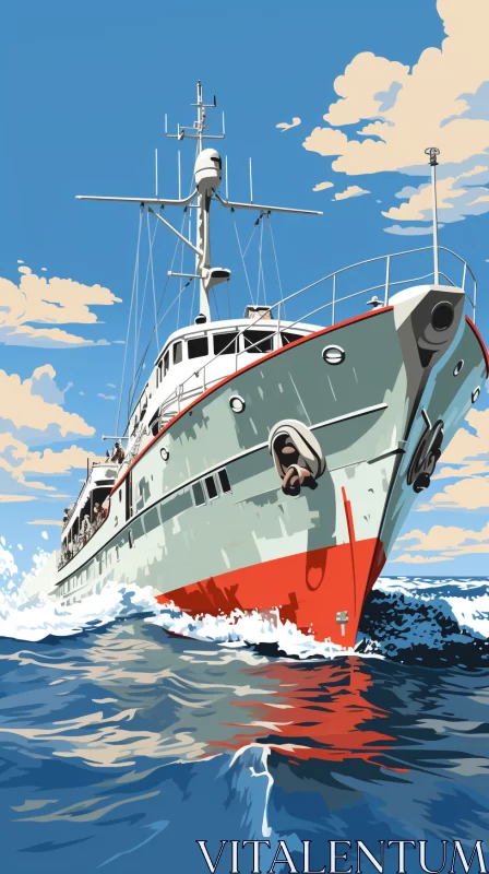 Pop-Art Meets Dieselpunk in Maritime Adventure Illustration AI Image