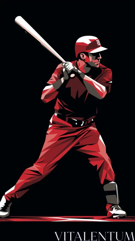 AI ART Monochromatic Baseball Game Illustration with Contrast
