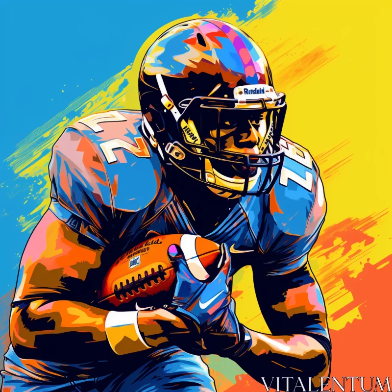 Abstract Painting of Football Player in Action AI Image
