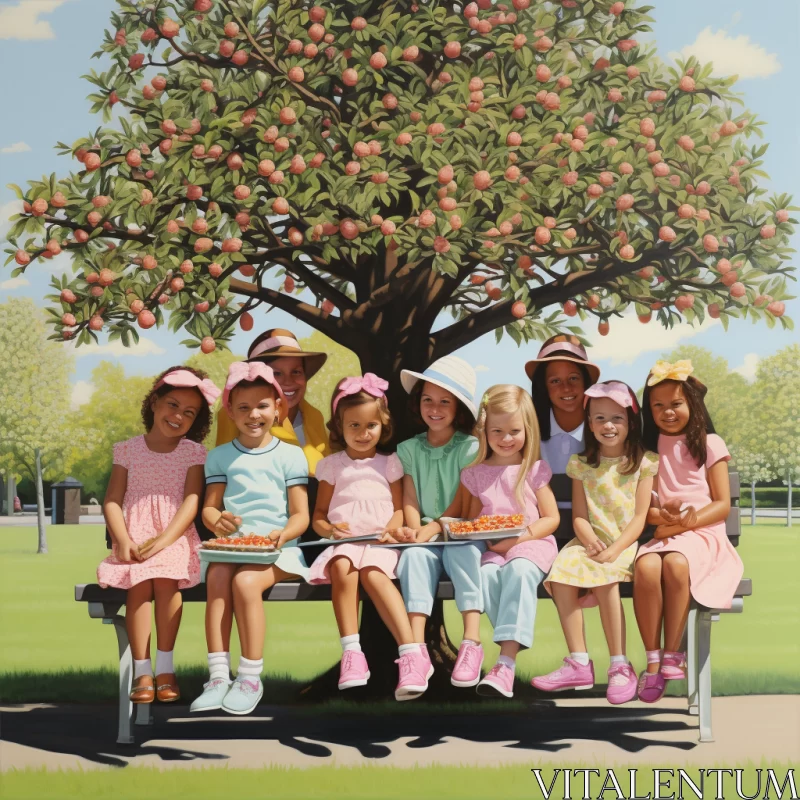 AI ART Children's Portraiture in Nature - Light Pink Tones and Insect Art