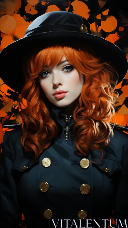 Gothic Illustration of a Girl in Detailed Character Design AI Image