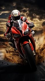Hyper-Realistic Motorcycle Race Image with Japanese Aesthetic Influence