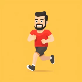 Fitness Enthusiast Running in Traditional Mexican Art Style AI Image