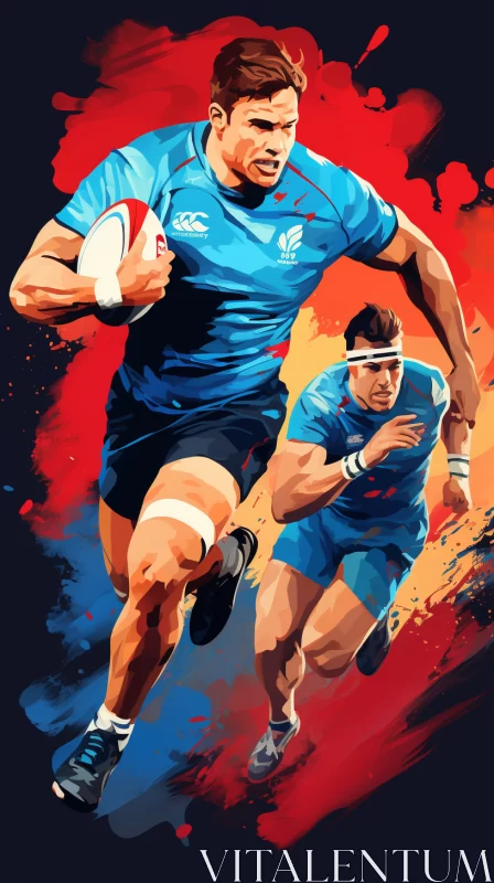 AI ART Ultra-HD Rugby Match Image in Vivid Colors with Realistic and Stylized Artistry